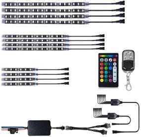 img 4 attached to 🏍️ 12-Piece Motorcycle LED Light Kit Strips | RGB Multicolor Accent Glow Neon Lights Lamp with Dual IR/RF Remote Controller | Atmosphere LED Lighting Strip for Harley Davidson Honda Kawasaki Suzuki