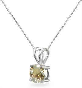 img 2 attached to 💎 Sterling Silver 7mm Round Solitaire Pendant Necklace Embellished with European Crystals - Enhanced SEO