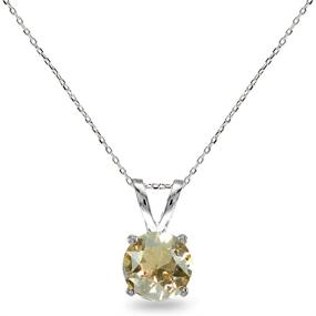 img 3 attached to 💎 Sterling Silver 7mm Round Solitaire Pendant Necklace Embellished with European Crystals - Enhanced SEO