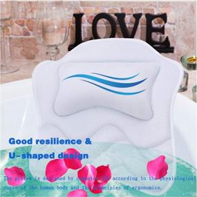 img 1 attached to 🛀 Bath Pillow for Tub – Ergonomic Head Rest and Shoulder Support for Bathtubs, Back and Neck Comfort – Breathable Air Mesh, Large 16 x 16 inch with 2.4" Thickness