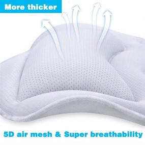 img 3 attached to 🛀 Bath Pillow for Tub – Ergonomic Head Rest and Shoulder Support for Bathtubs, Back and Neck Comfort – Breathable Air Mesh, Large 16 x 16 inch with 2.4" Thickness