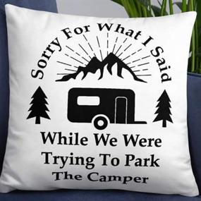 img 2 attached to 🏕️ FaceYee Camper RV Decor Camp Pillowcases Apologies for My Words Camper Pillowcovers Parked Camper Product with Removable Two-Sided Invisible Zipper - Color: Camper RV