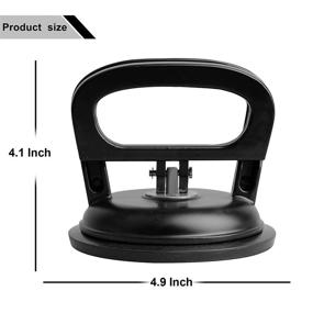 img 3 attached to 🔧 FCHO Heavy Duty Aluminum Glass Suction Cup Plate Puller Handle Hooks for Glass Lifting and Tile Installation - Car Dent Puller Suction Cup - 2 Pack, Black
