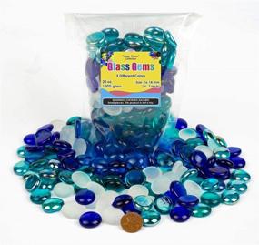 img 1 attached to 🔮 20 oz Glass Gems Vase Fillers - 5 Mixed Colors: Turquoise Blue, Teal, Cobalt Blue, White Frosted, Teal Iridescent - Size 16-18mm - Approximately 140-150 pcs - Ideal for Table Scatter, Aquarium Pebbles, Glass Confetti