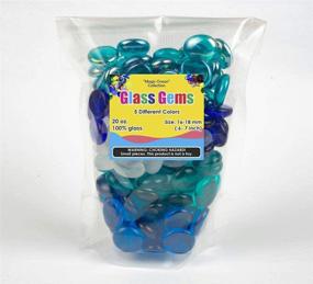 img 2 attached to 🔮 20 oz Glass Gems Vase Fillers - 5 Mixed Colors: Turquoise Blue, Teal, Cobalt Blue, White Frosted, Teal Iridescent - Size 16-18mm - Approximately 140-150 pcs - Ideal for Table Scatter, Aquarium Pebbles, Glass Confetti