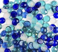 🔮 20 oz glass gems vase fillers - 5 mixed colors: turquoise blue, teal, cobalt blue, white frosted, teal iridescent - size 16-18mm - approximately 140-150 pcs - ideal for table scatter, aquarium pebbles, glass confetti logo