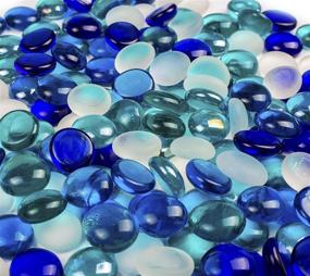 img 3 attached to 🔮 20 oz Glass Gems Vase Fillers - 5 Mixed Colors: Turquoise Blue, Teal, Cobalt Blue, White Frosted, Teal Iridescent - Size 16-18mm - Approximately 140-150 pcs - Ideal for Table Scatter, Aquarium Pebbles, Glass Confetti