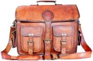 👜 bagsifi 18" vintage genuine handmade rustic goat leather messenger bag for men and women - stylish and durable logo