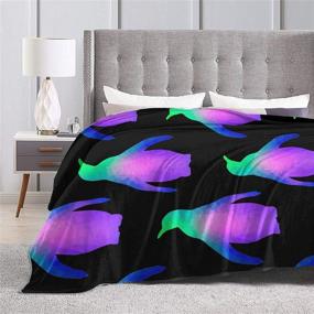 img 2 attached to 💎 MSACRH Penguins Diamonds Throw Blanket: Perfect for Couch, Bed, and Fall Cover - Soft, Lightweight, and Cozy Fleece for Girls, Children, and Home Décor!