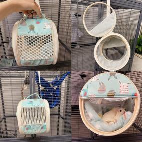 img 2 attached to 🐾 Gatycallaty Small Animal Travel Bag - Hedgehog, Chinchilla, Sugar Glider, Guinea Pig, Hamster, Squirrel, Ferret Parrot, Rat, Mouse Carrier Pouch for Outgoing and Outdoor Activities - Portable with Shoulder Strap
