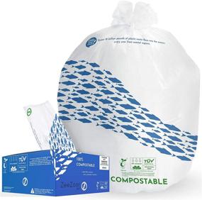 img 4 attached to 🌱 ZeeZoor 100% Compostable Trash Bags 13 gallon, 50 Count - Enhanced Strength & Superior Material - 1.0 mil thick. USA Designed with Certified Composability - US, Europe, California