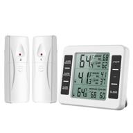 🌡️ wireless digital refrigerator thermometer with 2 sensors, audible alarm, min/max record, lcd display for indoor/outdoor, home, restaurants, fridge, bars, cafes logo