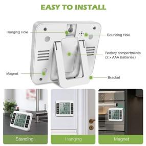 img 3 attached to 🌡️ Wireless Digital Refrigerator Thermometer with 2 Sensors, Audible Alarm, Min/Max Record, LCD Display for Indoor/Outdoor, Home, Restaurants, Fridge, Bars, Cafes