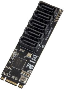 img 4 attached to Внутренняя карта адаптера IO CREST с 5 портами SATA III 6 Гб/с без RAID M.2 B+M ключ: улучшите производительность хранения настольного ПК с поддержкой SSD и HDD, с поддержкой чипсета JMB585.