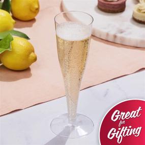 img 3 attached to 🍾 Pack of 24 Disposable Clear Plastic Champagne Flutes for Parties, Weddings, Mimosa Glasses - Bulk Pack of Clear Plastic Cups for Toasting