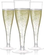 🍾 pack of 24 disposable clear plastic champagne flutes for parties, weddings, mimosa glasses - bulk pack of clear plastic cups for toasting logo