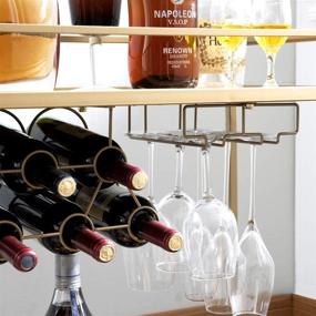 img 1 attached to 🍷 JBBCN Bar Cart for Home: Wine Rack, Glass Holder, and Storage Cart on Wheels - Wooden and Metal Material with Elegantly Golden Finish (28.43" L x 12.68" W x 35.7" H)
