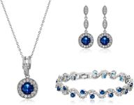 crystalline azuria jewelry sets women love - deluxe wedding jewelry sets - bridal set: necklace and earrings for the bride - cubic zirconia bridesmaid jewelry - stylish prom costume jewelry logo