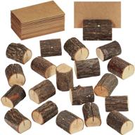 🌲 supla 20 pcs rustic wood place card holders: perfect table numbers & memo holders for wedding party with kraft place cards logo