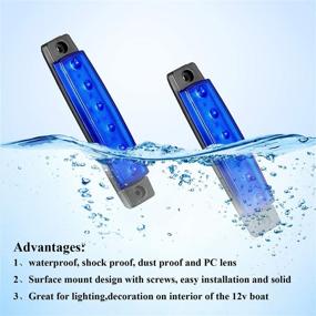 img 1 attached to 🚤 Enhance Boat Safety with 12 Piece 6 LED 12V Waterproof Marine Boat Navigation Lights for Yacht Fishing Pontoon Boat