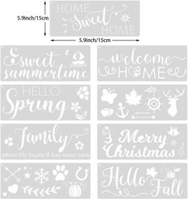 img 3 attached to 🎨 Christmas Stencil Painting Wood Welcome Home: 20 Reusable Stencils for DIY Wood Farmhouse Decor