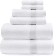 🛀 luxury hotel towels - standard textile lynova set of 6, 100% cotton, includes 2 bath towels, 2 hand towels, and 2 wash cloths logo