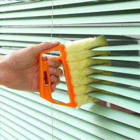 img 1 attached to 🧹 Dual-Purpose Venetian Blind Cleaner and Window Brush with Removable Microfiber Cloth - Ideal for Shutters, Air Conditioners, Awnings, Siding, Vinyl Cars, and Fans