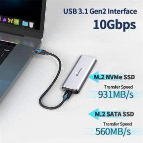 img 3 attached to 💾 M.2 NVMe+SATA SSD Enclosure Adapter, USB C 3.1 Gen 2 10Gbps NVMe PCIe/SATA (NGFF) M-Key(B+M Key), ANKMAX UC31M2: UASP Trim Supported, Tool-Free Aluminum External Enclosure for Solid State Drives (SSD)
