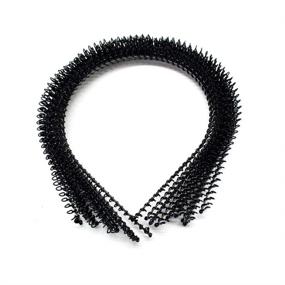 img 1 attached to 🖤 6Pcs Black Metal Hairband Teeth Comb Headband: Stylish Unisex Hair Hoop for Women & Men