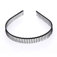 🖤 6pcs black metal hairband teeth comb headband: stylish unisex hair hoop for women & men logo