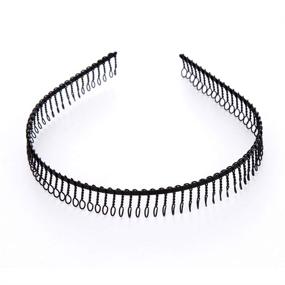 img 4 attached to 🖤 6Pcs Black Metal Hairband Teeth Comb Headband: Stylish Unisex Hair Hoop for Women & Men