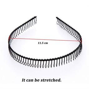 img 3 attached to 🖤 6Pcs Black Metal Hairband Teeth Comb Headband: Stylish Unisex Hair Hoop for Women & Men