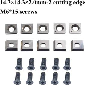 img 3 attached to 🔪 10pcs Carbide Inserts Cutters Knives Square Replacement with 2 Cutting Edges for Cutech Planer Jointer Tools 40700H-CT 4700HC-CT 40100H-CT 40600H-80100-CT 40200H-CT 40600HC-80100-CT 40200HC-CT Head 14.3mm