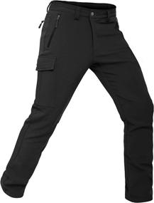 img 4 attached to Hiauspor Men's Waterproof Fleece Lined Snow Pants - Ideal for Skiing, Snowboarding, and Hiking