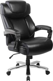 img 3 attached to 🪑 HERCULES Series Big & Tall 500 lb. Rated Black LeatherSoft Executive Swivel Ergonomic Office Chair with Adjustable Headrest by Flash Furniture