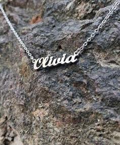 img 1 attached to Customizable Stainless Steel Nameplate Necklace - Personalize Your Style with TUSHUO's Pre-Made 16.5 + 2 Inches Name Jewelry