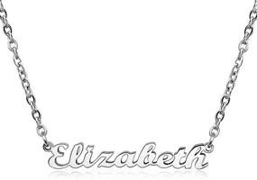 img 4 attached to Customizable Stainless Steel Nameplate Necklace - Personalize Your Style with TUSHUO's Pre-Made 16.5 + 2 Inches Name Jewelry