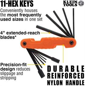 img 2 attached to 🔧 Klein Tools 70550 Набор шестигранных ключей: 11 размеров по системе Inch, Надежный складной инструмент с длинными головками для шестигранников - Все-в-одном решение для шестигранников.