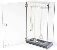 💎 premium rotating acrylic necklace display stand with 24 hooks: dust-proof jewelry organizer box for pendants, earrings, and more логотип