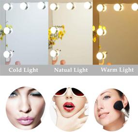 img 3 attached to 💄 AMST Hollywood Makeup Vanity Mirror with Lights - Tabletop or Wall Mounted Lighted Vanity Mirror with 12pcs LED Bulbs, Dimmable, 3 Lighting Modes, USB Port, L22.8 X H18.2 Inch