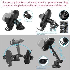 img 1 attached to 📱 Top Trend Wireless Car Charger Mount, 15W Fast Qi Charging Auto-Clamping Car Phone Holder Mount, Air Vent Holder for iPhone 12/11/11 Pro/11 Pro Max/XS Max/XS, Samsung S10/S10+/S9/S9+/Note