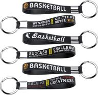 basketball wristlet keychain keychains motivational logo