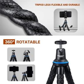 img 2 attached to 📷 UBeesize Flexible Cell Phone Tripod, Mini Travel Stand with Wireless Remote Shutter, Universal Adapter for iPhone, Android, GoPro, DSLR, Action Camera – Blue