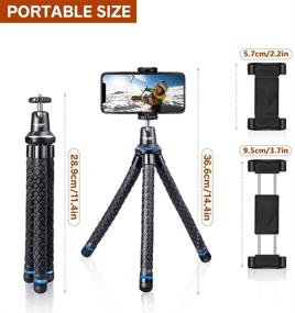img 1 attached to 📷 UBeesize Flexible Cell Phone Tripod, Mini Travel Stand with Wireless Remote Shutter, Universal Adapter for iPhone, Android, GoPro, DSLR, Action Camera – Blue