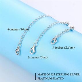 img 2 attached to 💍 Set of 3 Sterling Silver Jewelry Extenders with Lobster Claw Clasps - Adjustable Lengths of 1", 2", and 4" for Necklace, Bracelet, and Anklet Chains
