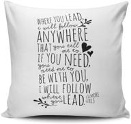 🛋️ salleing custom fashion home decor pillowcase: gilmore girls where you lead theme song square throw pillow cover 16x16 inches - black and white cushion case with one sided print логотип