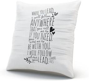 img 3 attached to 🛋️ SALLEING Custom Fashion Home Decor Pillowcase: Gilmore Girls Where You Lead Theme Song Square Throw Pillow Cover 16x16 Inches - Black and White Cushion Case with One Sided Print