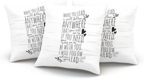 img 2 attached to 🛋️ SALLEING Custom Fashion Home Decor Pillowcase: Gilmore Girls Where You Lead Theme Song Square Throw Pillow Cover 16x16 Inches - Black and White Cushion Case with One Sided Print