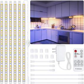 img 4 attached to 🔆 LAFULIT 6 PCS Under Cabinet Lighting Kit: DIY Flex LED Strip Lights for Kitchen Cabinets, 2700K Warm White, RF Remote, 9.8ft, 1800lm+