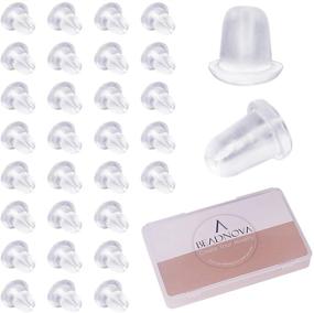 img 4 attached to 🔒 Secure and Hypoallergenic Rubber Earring Backs for Studs - 200pcs Pack
